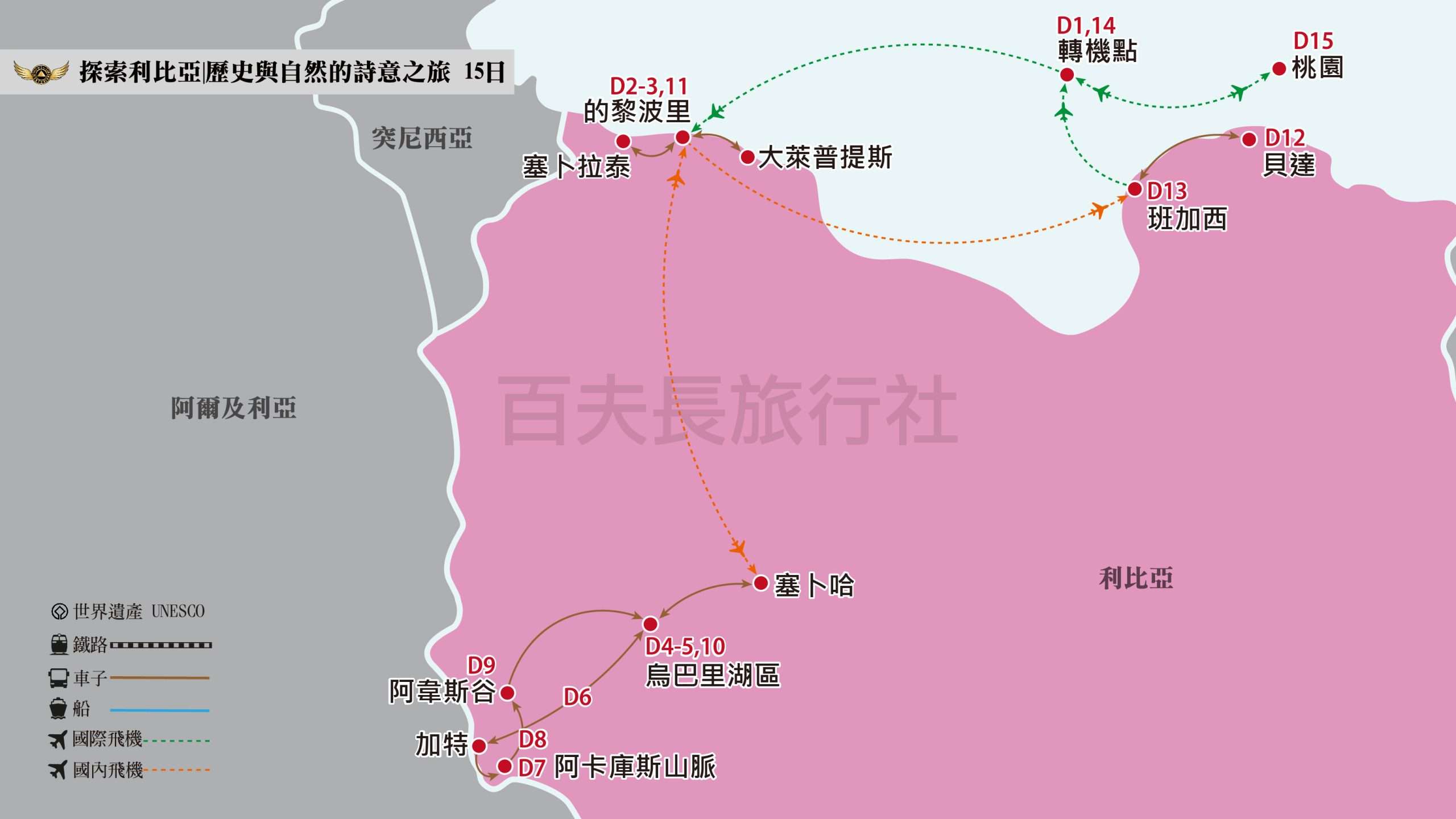 探索利比亞：歷史與自然的詩意之旅15日map-01